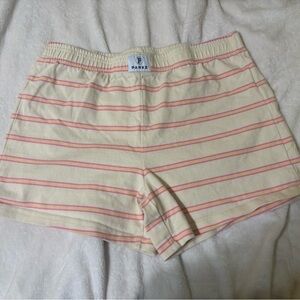 Parke Cream Stripe Mini Cotton Shorts